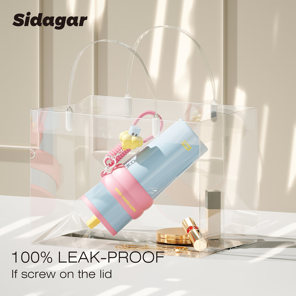 1pc 24Oz Macaron 316 Stainless Steel Insulated Cup, Portable Travel Cup with Straw, Stylish Dopamine Water Bottle, Creatively Designed Cute Cup with a Lanyard, Long-Lasting Heat And Cold Retention, Suitable for Office Commuting