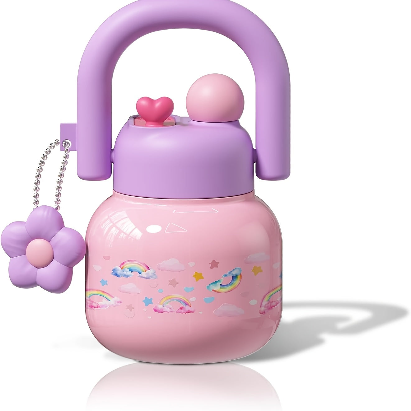 1pc 1pcs 1pc Suitable for Outdoor, for Travel, for Gym Large-Capacity 23oz Portable Straw Water Bottle with Cherry Flask, Wide-Mouth Vacuum Insulated Cup, Leakproof Lid & Lanyard for, Camping, Office, Gift for