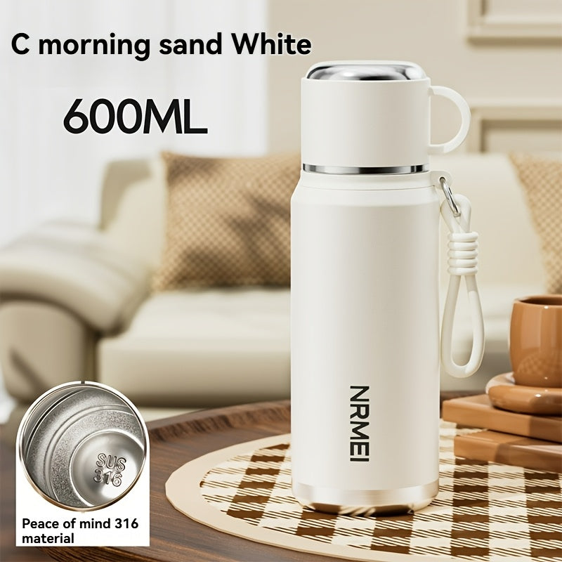 Stainless Steel Tumbler 1000ml, Vacuum Insulated Water Bottle with Tea Infuser, 6-Layer Leak Proof, 316 Stainless Steel, Wide Mouth, Carry Strap, Portable Sports Drink Bottle