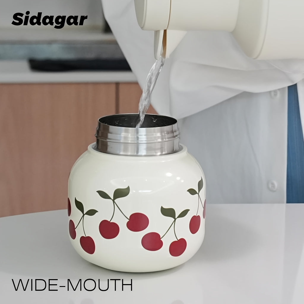 1pc 1pcs 1pc Suitable for Outdoor, for Travel, for Gym Large-Capacity 23oz Portable Straw Water Bottle with Cherry Flask, Wide-Mouth Vacuum Insulated Cup, Leakproof Lid & Lanyard for, Camping, Office, Gift for