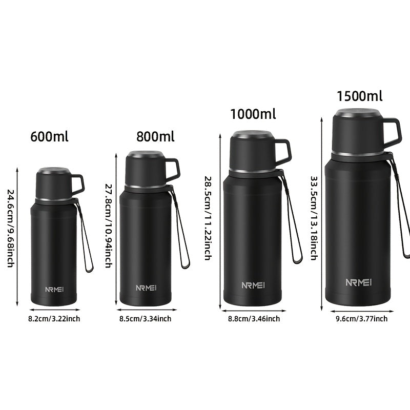 1000Ml\u002F32 Oz Vacuum Bottle with Cup, Stainless Steel Thermos for Hot And Cold Beverages, Ideal for Outdoor And Camping Use