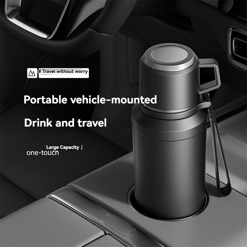 1000Ml\u002F32 Oz Vacuum Bottle with Cup, Stainless Steel Thermos for Hot And Cold Beverages, Ideal for Outdoor And Camping Use