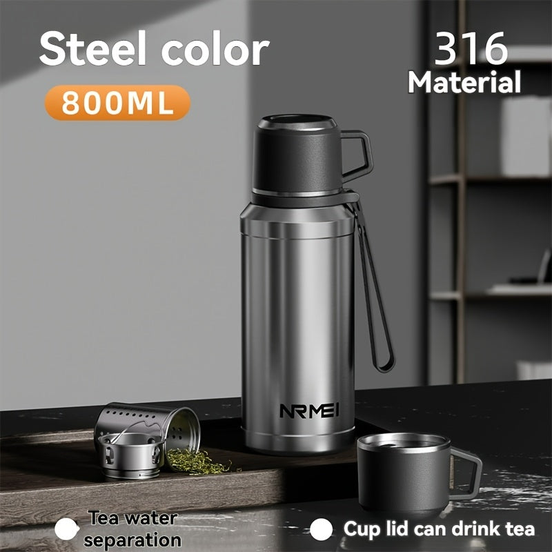 1000Ml\u002F32 Oz Vacuum Bottle with Cup, Stainless Steel Thermos for Hot And Cold Beverages, Ideal for Outdoor And Camping Use