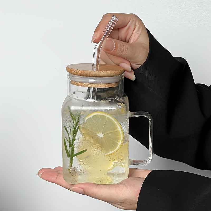 Square Glass Cup, Wedding Gift Design, Daily Use Gift, Cute Transparent Glass Cup, Gift Design, Modern Style Tea Drink Cup, Gift Choice, Suitable for Beer, Iced Coffee, Cute Glass Cup Perfect for Soda Boba Tea Cocktails, Includes Straw and Cup Lid