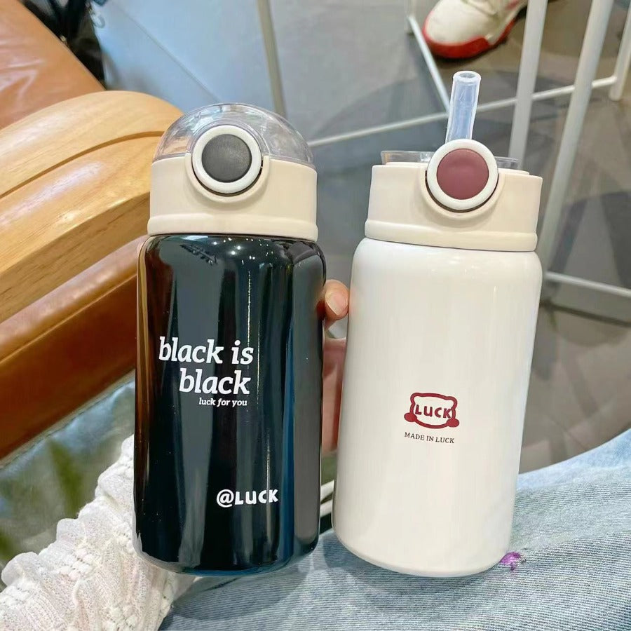 Women's Stainless Insulated Straw Cup with Straw Lid - Leakproof Suitable for for, Tea, Juice, Smoothies, Water for, Gym, Travel, for Hot\u002F Drinks