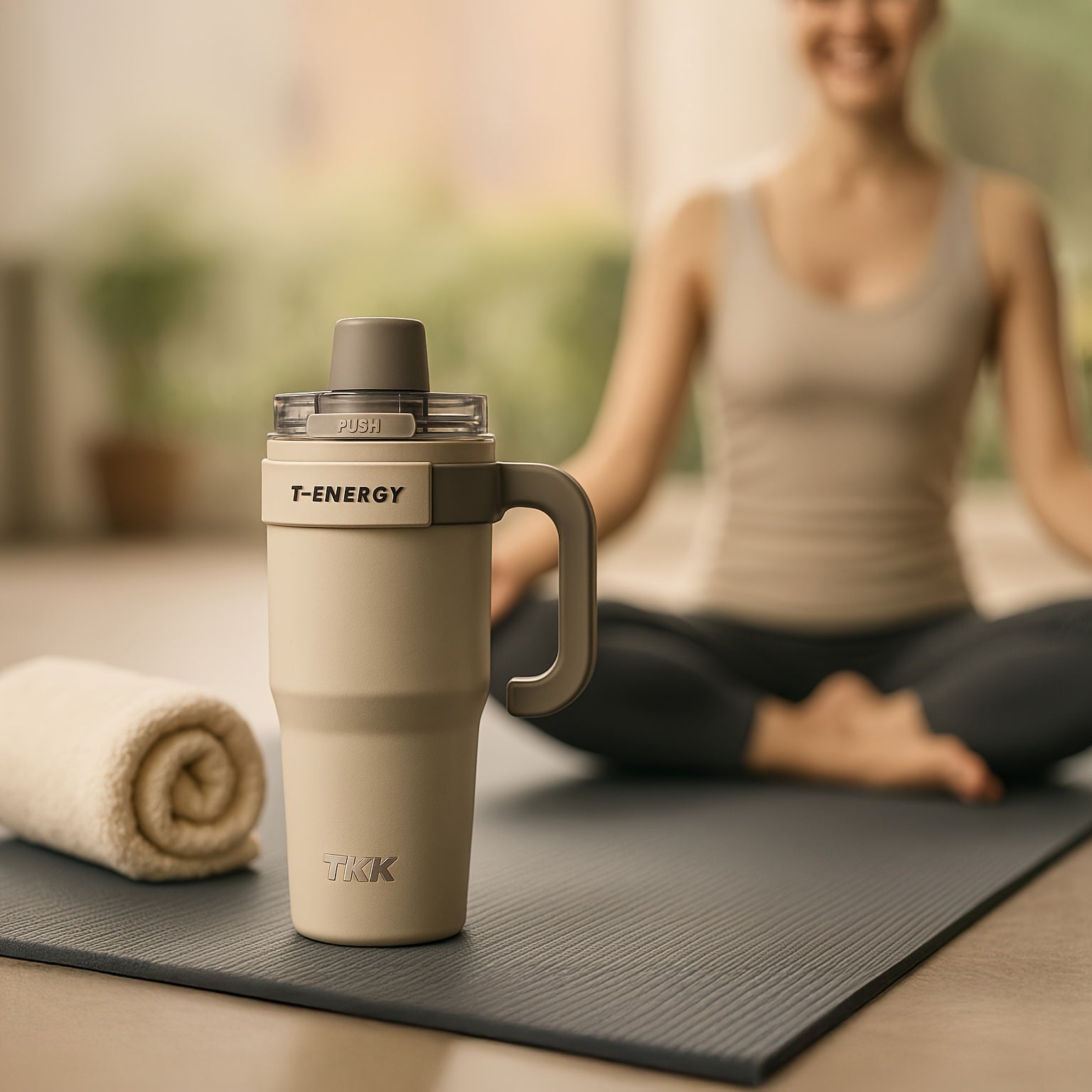 Large Capacity|Stainless Steel 800ml\u002F1200ml Large Capacity Stainless Steel Vacuum Mug | Ceramic Coating Leakproof Tumbler with Straw Lid Handle | Keep Warm Cold for Coffee Coke Carbonated Beverages Ice School Office Outdoor Yoga Sports Travel