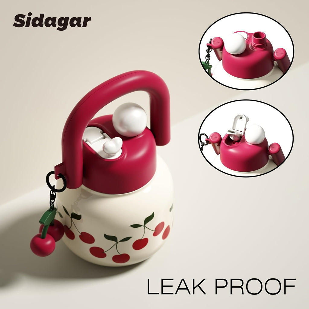 1pc 1pcs 1pc Suitable for Outdoor, for Travel, for Gym Large-Capacity 23oz Portable Straw Water Bottle with Cherry Flask, Wide-Mouth Vacuum Insulated Cup, Leakproof Lid & Lanyard for, Camping, Office, Gift for