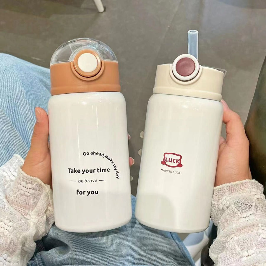 Women's Stainless Insulated Straw Cup with Straw Lid - Leakproof Suitable for for, Tea, Juice, Smoothies, Water for, Gym, Travel, for Hot\u002F Drinks