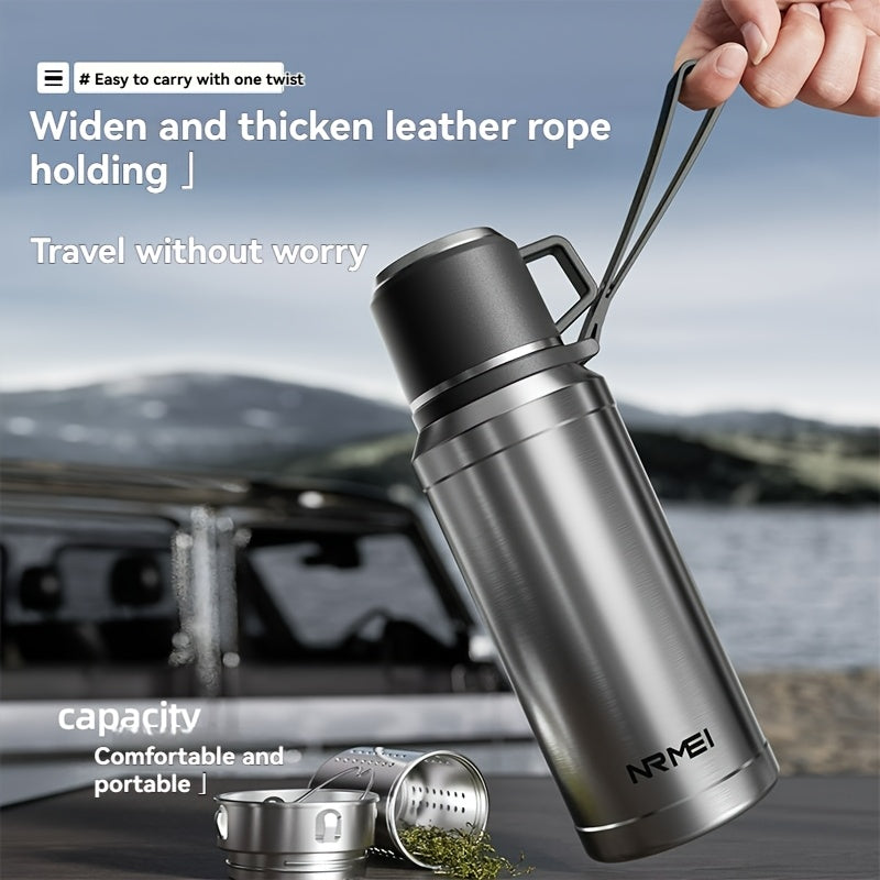 1000Ml\u002F32 Oz Vacuum Bottle with Cup, Stainless Steel Thermos for Hot And Cold Beverages, Ideal for Outdoor And Camping Use