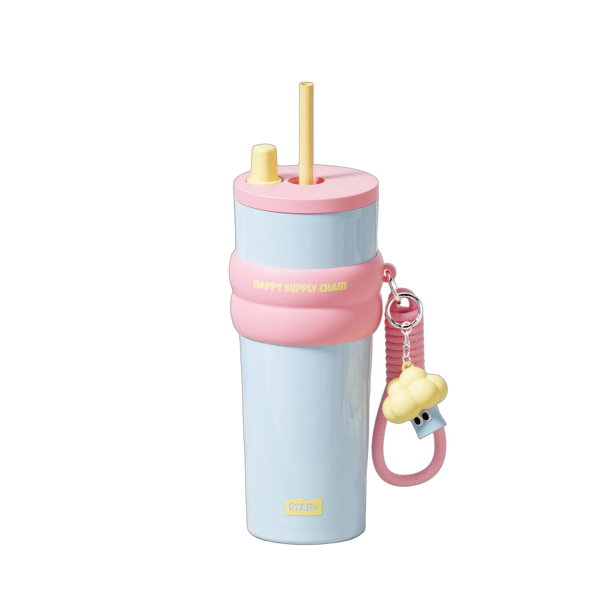 1pc 24Oz Macaron 316 Stainless Steel Insulated Cup, Portable Travel Cup with Straw, Stylish Dopamine Water Bottle, Creatively Designed Cute Cup with a Lanyard, Long-Lasting Heat And Cold Retention, Suitable for Office Commuting