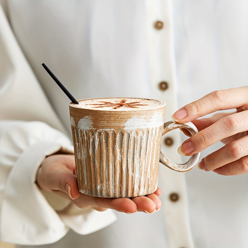 4pcs Ceramic Coffee Mugs Set with Handles | 175ml Striped Colorful Mugs, Microwave Safe, Ideal for Coffee, Tea, Hot & Cold Drinks, Multipurpose Use for Christmas, Family Gatherings, Birthday Parties