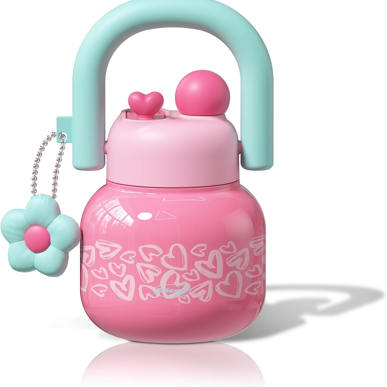 1pc 1pcs 1pc Suitable for Outdoor, for Travel, for Gym Large-Capacity 23oz Portable Straw Water Bottle with Cherry Flask, Wide-Mouth Vacuum Insulated Cup, Leakproof Lid & Lanyard for, Camping, Office, Gift for