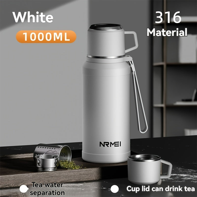 1000Ml\u002F32 Oz Vacuum Bottle with Cup, Stainless Steel Thermos for Hot And Cold Beverages, Ideal for Outdoor And Camping Use