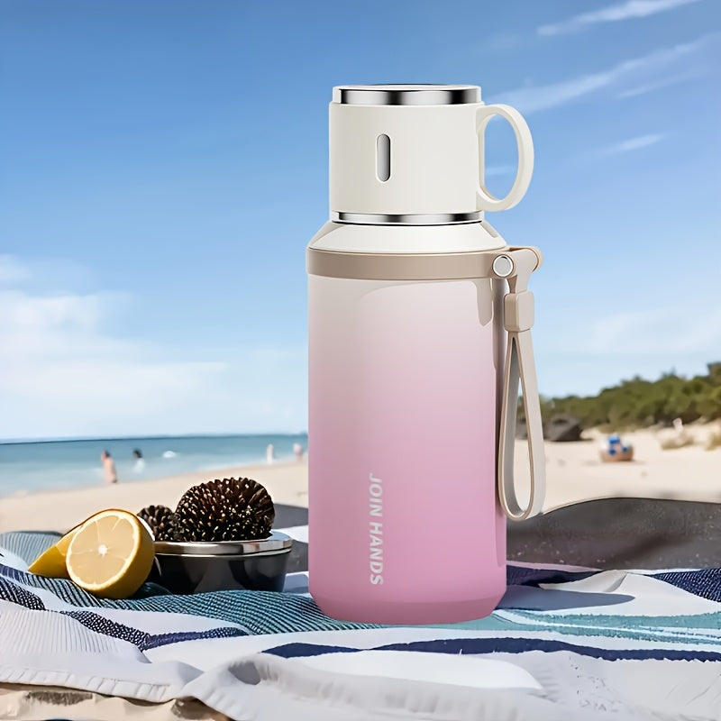 A 316 Stainless Steel Vacuum Sports Water Bottle (Gradient Color) with a Lid, Tea Filter, And Handle, 700Ml\u002F24Oz Portable Coffee Cup with a Carrying Handle, Suitable for Hot And Cold Beverages, Perfect for Camping, Travel, Fitness