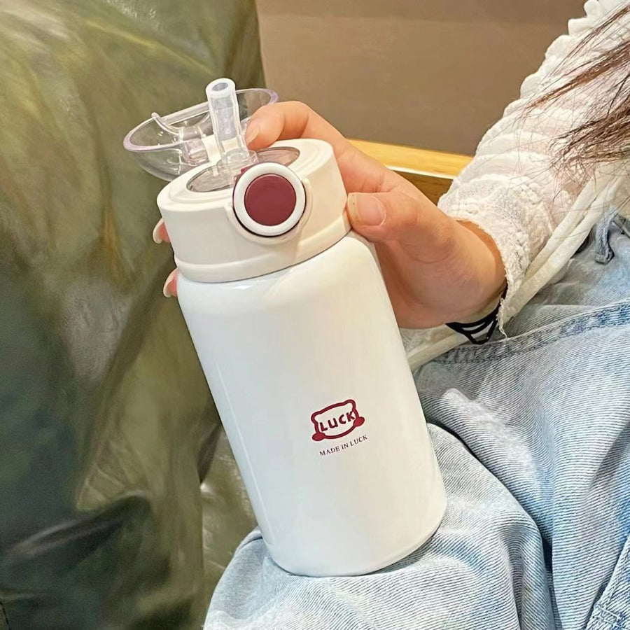 Women's Stainless Insulated Straw Cup with Straw Lid - Leakproof Suitable for for, Tea, Juice, Smoothies, Water for, Gym, Travel, for Hot\u002F Drinks