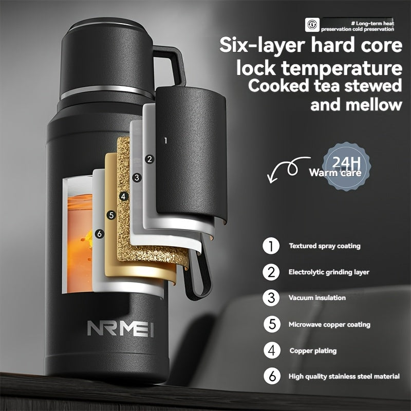 1000Ml\u002F32 Oz Vacuum Bottle with Cup, Stainless Steel Thermos for Hot And Cold Beverages, Ideal for Outdoor And Camping Use