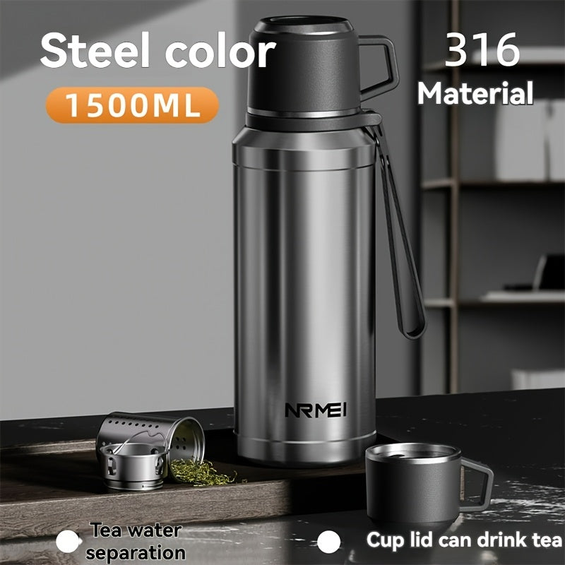 1000Ml\u002F32 Oz Vacuum Bottle with Cup, Stainless Steel Thermos for Hot And Cold Beverages, Ideal for Outdoor And Camping Use