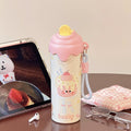 New Model Ice Cream Insulated Cup, Stainless Steel Cartoon Water Cup, High Appearance Quality, Portable with Straw Cup