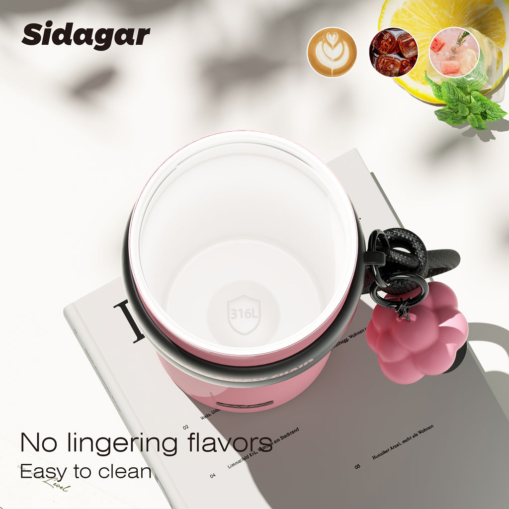 1pc 24Oz Macaron 316 Stainless Steel Insulated Cup, Portable Travel Cup with Straw, Stylish Dopamine Water Bottle, Creatively Designed Cute Cup with a Lanyard, Long-Lasting Heat And Cold Retention, Suitable for Office Commuting