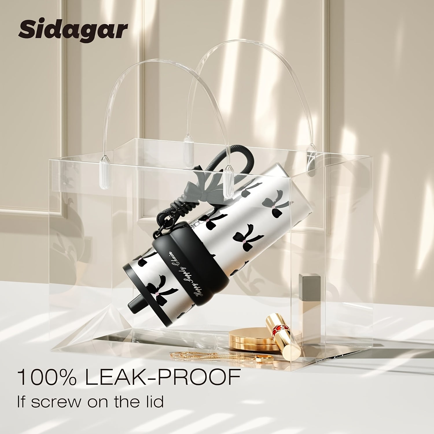 A 24-Ounce High-Cost-Performance Vacuum Cup Cup Featuring a Stylish Bow Design And a Unique Bow Strap. The Interior Is Made of 316 Stainless Steel, Effectively Maintaining The Temperature of Beverages. The Non-Slip Silicone Ring on The Cup Body Ensu