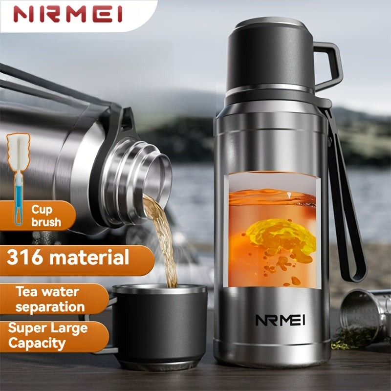 1000Ml\u002F32 Oz Vacuum Bottle with Cup, Stainless Steel Thermos for Hot And Cold Beverages, Ideal for Outdoor And Camping Use